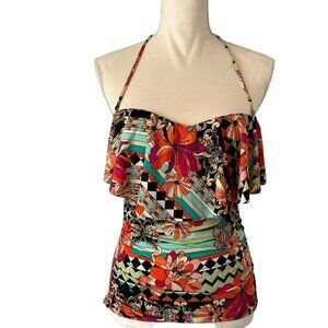 Cremieux M Estilio Tankini Swim Too Ruffle Overlay Bra Elastane Nylon